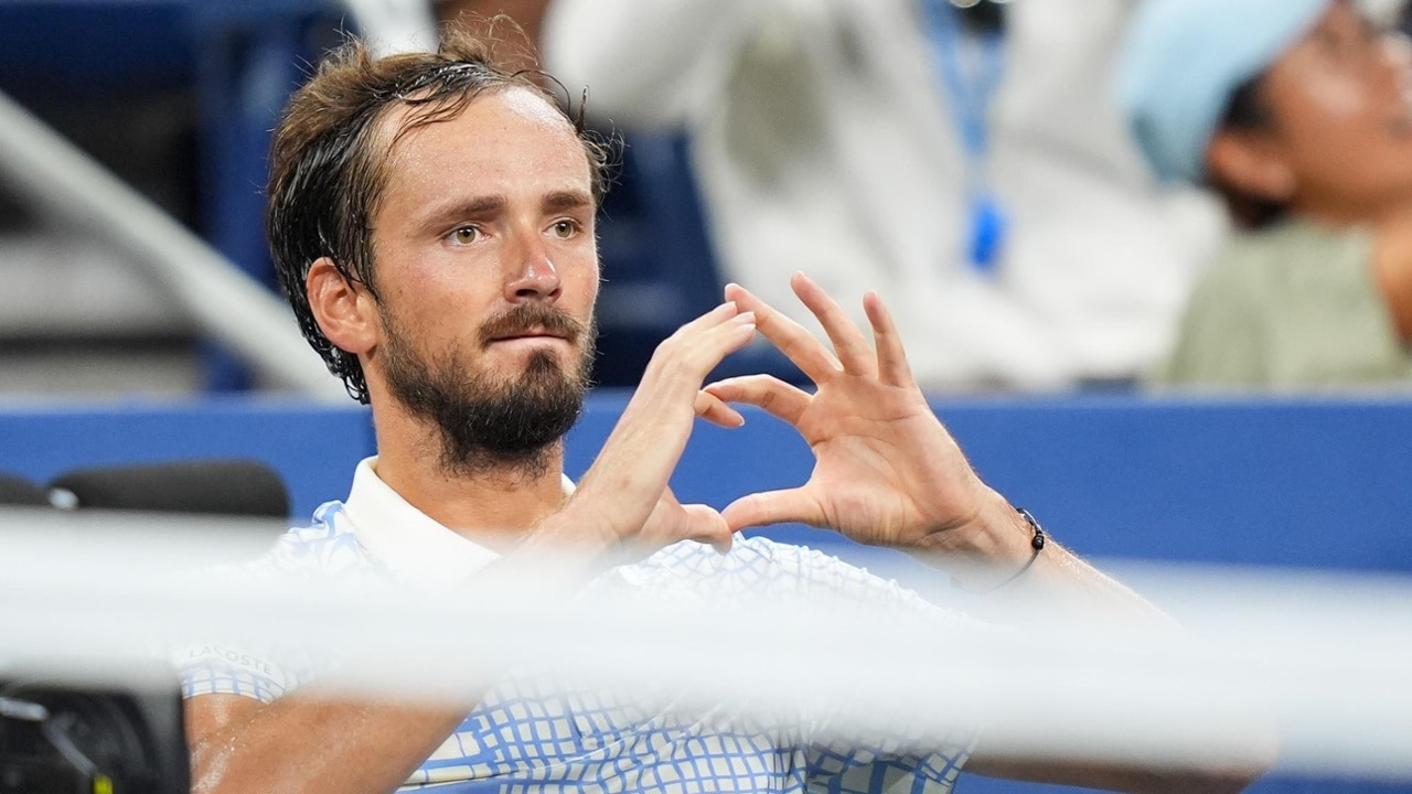 Daniil Medvedev reacts during a men's singles match at the 2025 US Open on Sunday, Aug. 24, 2025 in Flushing, NY. (Manuela Davies/USTA)