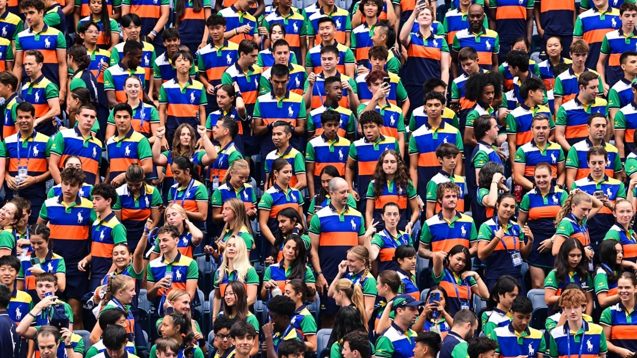 The 2025 US Open ball crew gathers for a group photo on site
