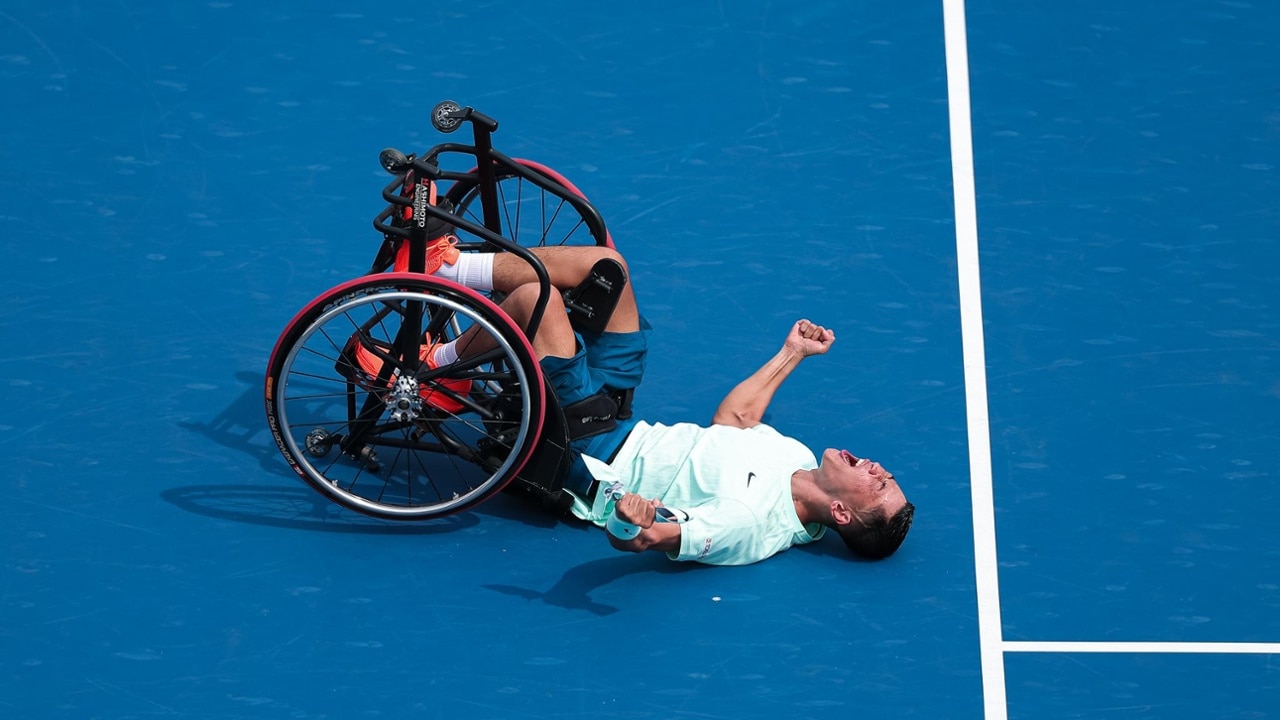 Tokito Oda celebrates a landmark wheelchair men’s singles triumph