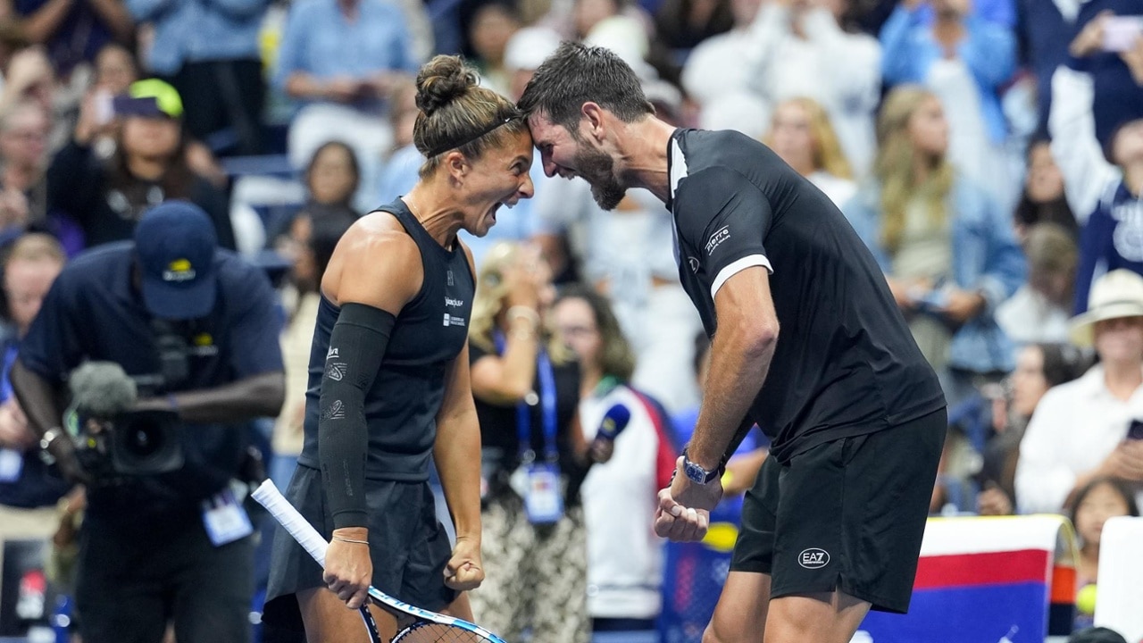 Sara Errani and Andrea Vavassori celebrate a mixed doubles breakthrough