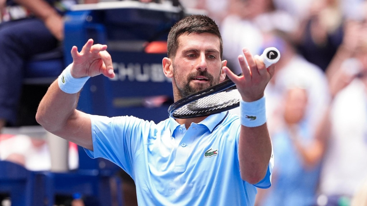 Novak Djokovic celebrates a statement victory